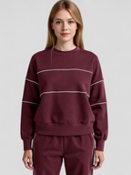 Oversized Fleece Sweatshirt with a Contrast Piping Detail