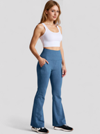 Bootcut sportbroek met hoge taille en zakken aan de voorkant