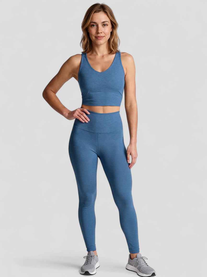 Cropped tanktop met V-hals en ingebouwde bralette