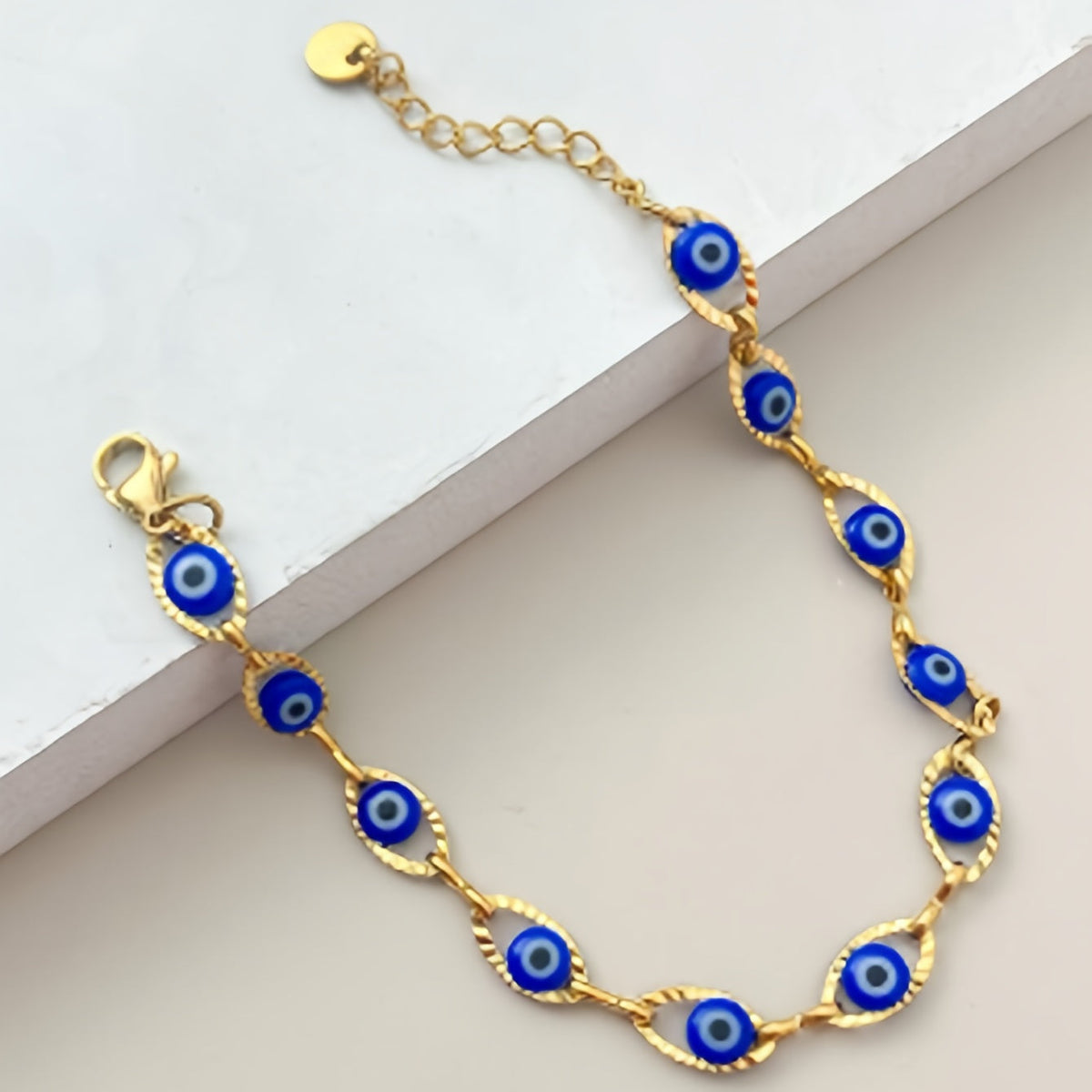 Minimalist Evil Eye Gold-Plated Tennis Bracelet