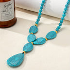 Bohemian Geometric Turquoise Beaded Necklace