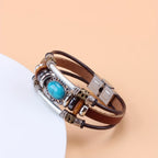 Vintage-Style Turquoise Buckle Bracelet
