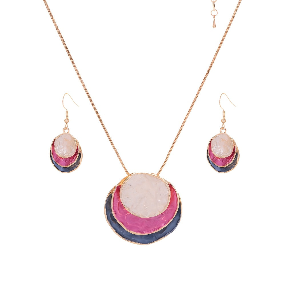Bohemian drielaagse emaille sieradenset