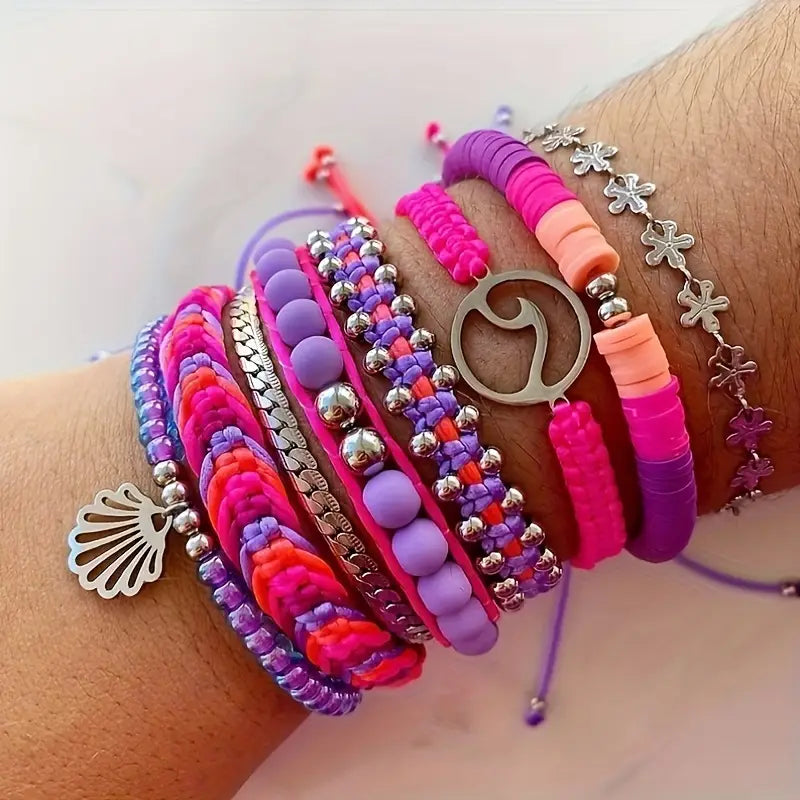 Colourful Braided Summer Bracelet Set
