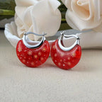 Millefiori Glass Half-Hoop Earrings