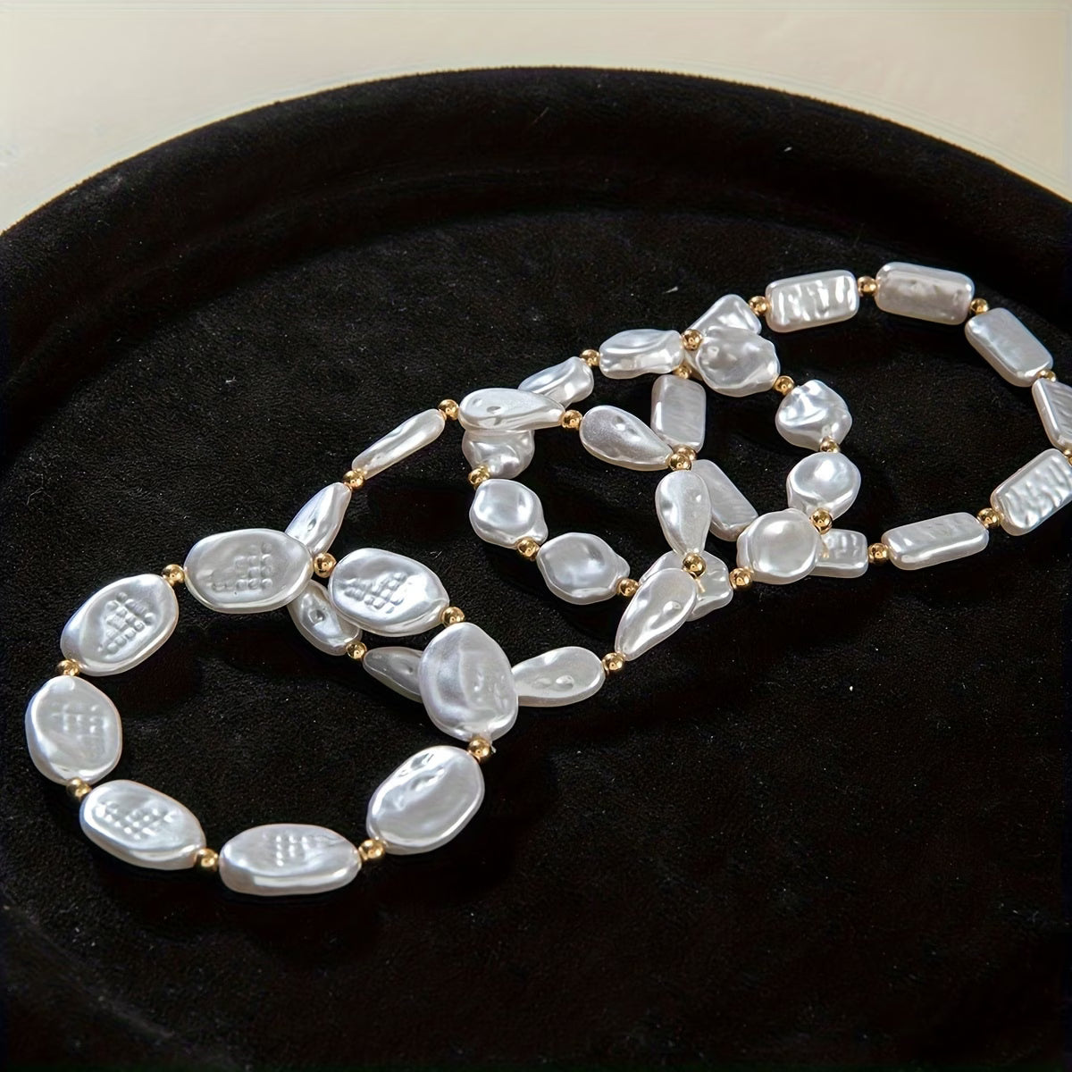 Pearl Statement Bracelet Set of Four