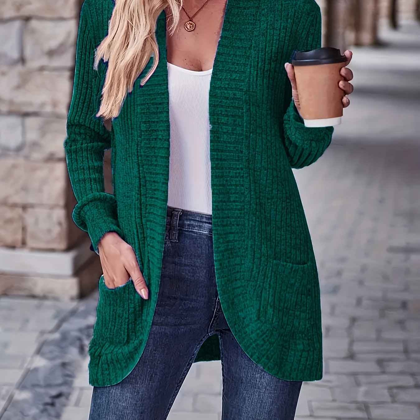 Softly Draped Knit Cardigan for Layering Over Dresses
