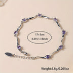Wavy Purple Synthetic Zirconia Bracelet