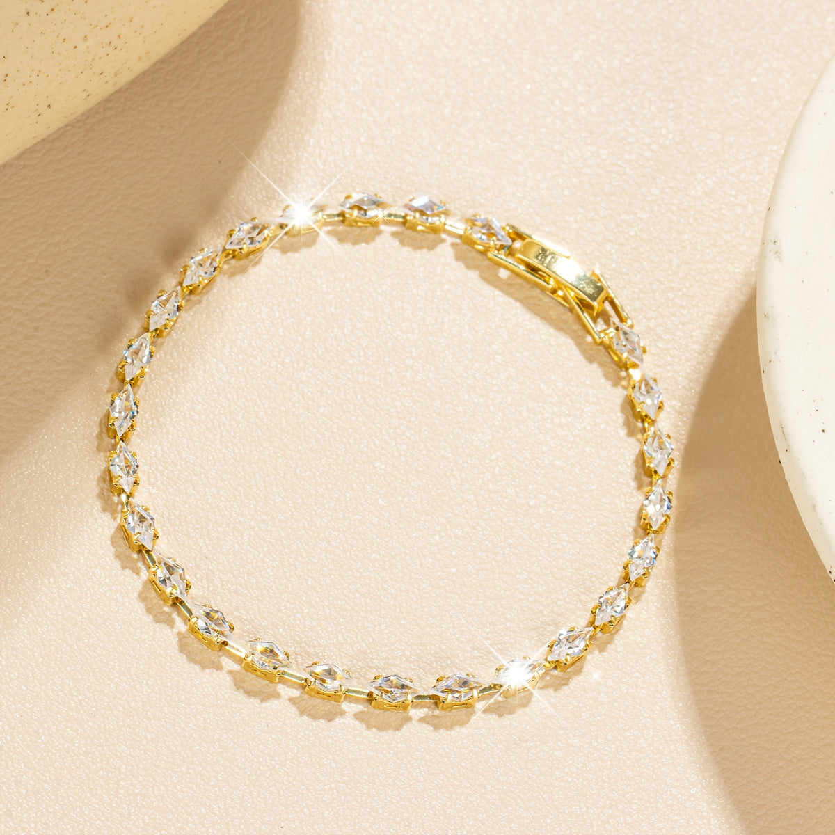 Zirconia Gold-Plated Tennis Bracelet
