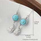Retro Wire-Wrapped Turquoise Pendant Earrings