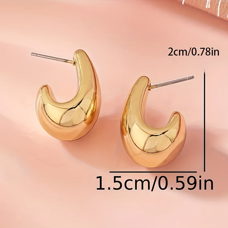 C-Shaped Teardrop Earrings in Several Colours