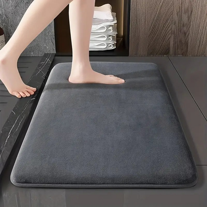 Coral Velvet Embossed Bathroom Mat – Super Absorbent, Non-Slip, Machine Washable