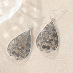 Retro Teardrop Ethnic Threaded Print Earrings