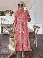 Two Piece Set with Matching Top and Flowing Maxi Skirt
