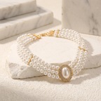 Triple-Strand Choker Necklace in Three Stones