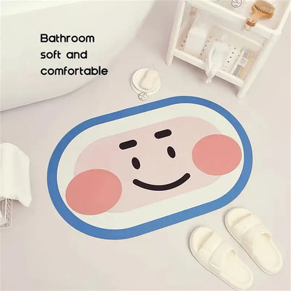 Cartoon Diatom Mud Anti-Slip Bathroom Mat – Absorbent, 40x60cm