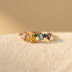 Art Deco Geometric Cubic Zirconia Gold-Tone Ring