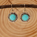 Bohemian Minimalist Round Turquoise Drop Earrings