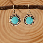 Bohemian Minimalist Round Turquoise Drop Earrings