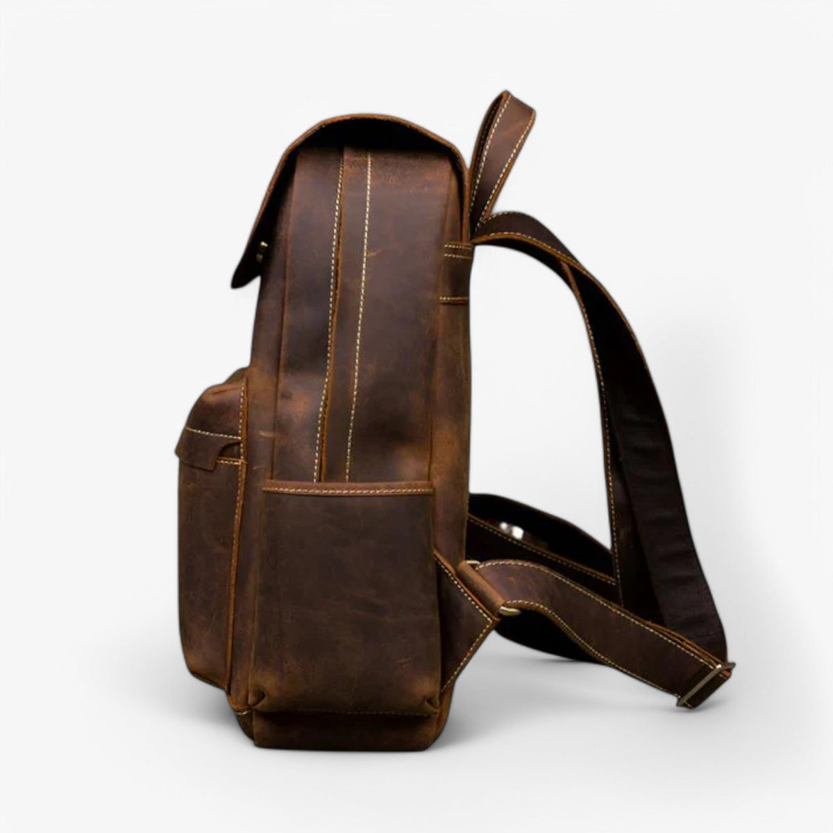 Men's Handcrafted Top-Grain Leather Laptop Backpack