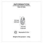 925 Sterling Silver Moissanite Floral Hoop Earrings, White Gold Plated