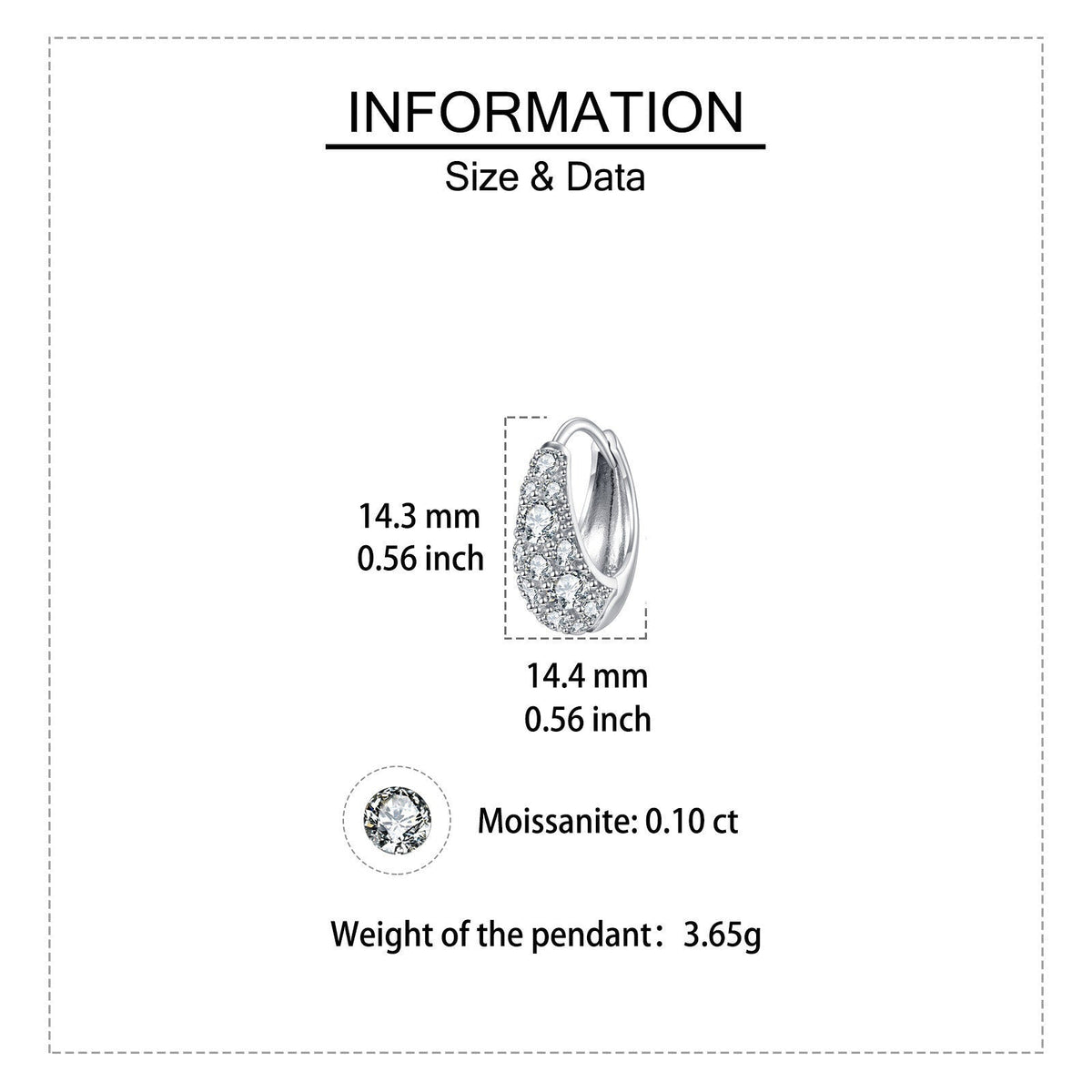 925 Sterling Silver Moissanite Floral Hoop Earrings, White Gold Plated