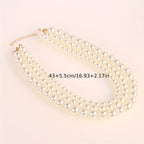 Vintage Layered Pearl Choker Necklace