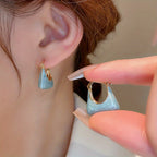 Retro Handbag Enamel Hoop Earrings