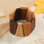 Square Wooden Bead Stretch Bracelet