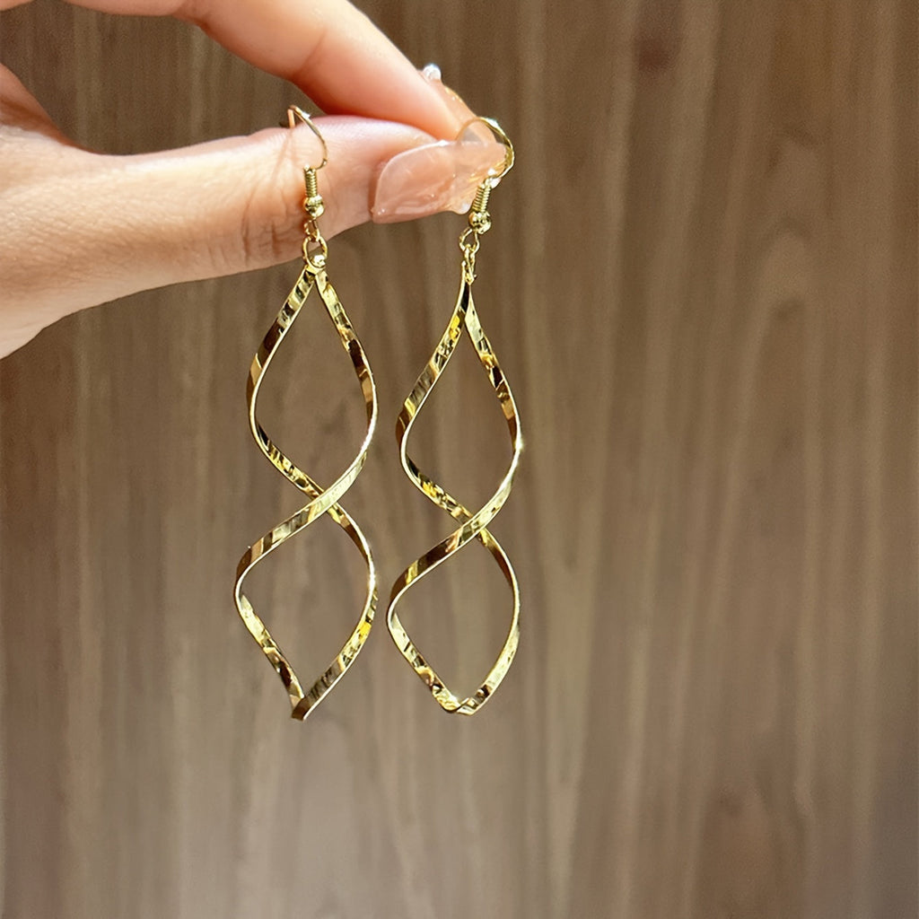 Spiral Curved Wave Earrings