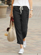 Drawstring Trousers in Linen