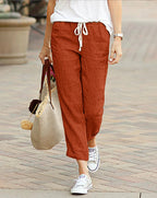 Drawstring Trousers in Linen