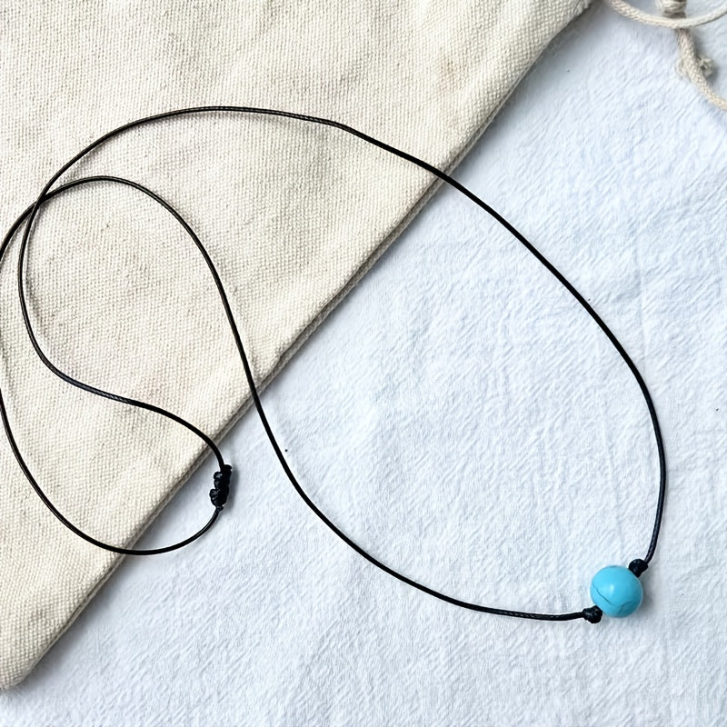 Adjustable Bohemian Turquoise Stone Bead Necklace