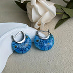Millefiori Glass Half-Hoop Earrings