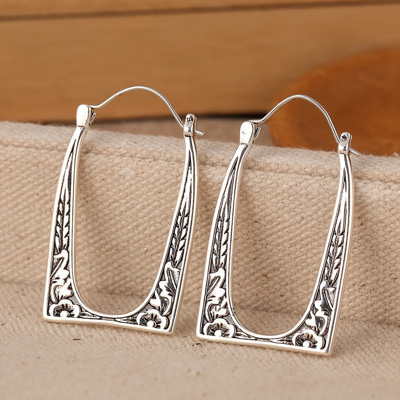 Vintage Boho U-Shape Floral Earrings