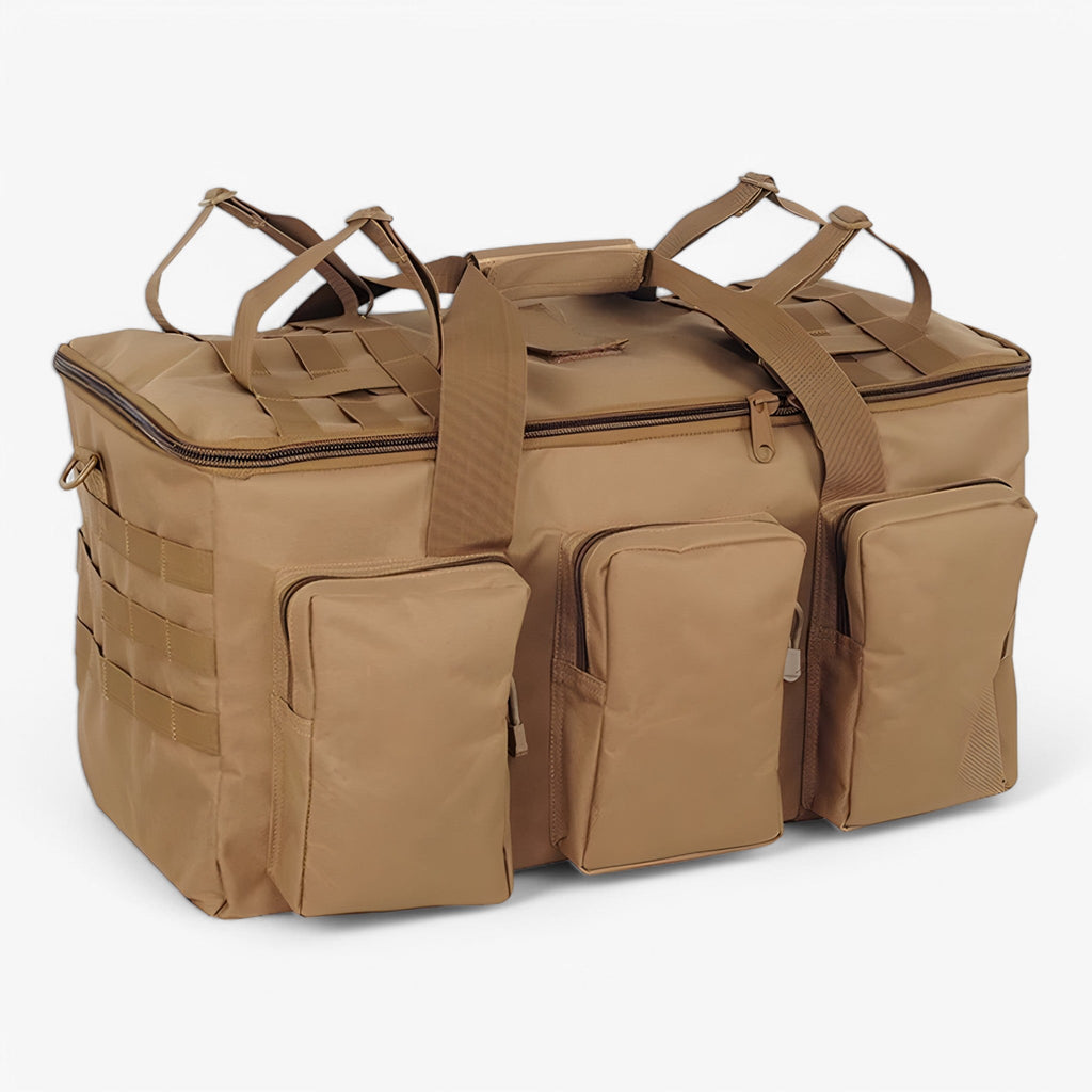 55L Tactical Duffel Bag with MOLLE Webbing and Multiple Pockets