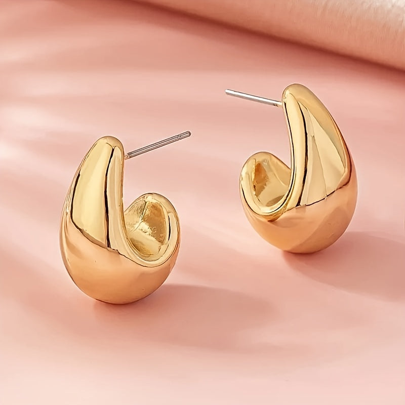 C-Shaped Teardrop Earrings in Several Colours