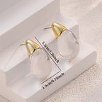 Clear Glass Teardrop Earrings with Gold-Tone Caps