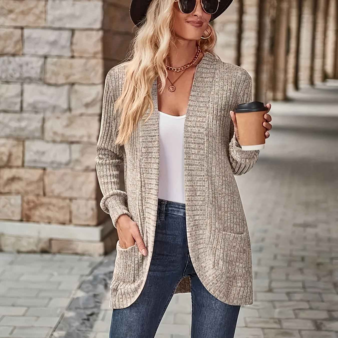 Softly Draped Knit Cardigan for Layering Over Dresses
