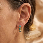 Oorringen met turquoise bloem