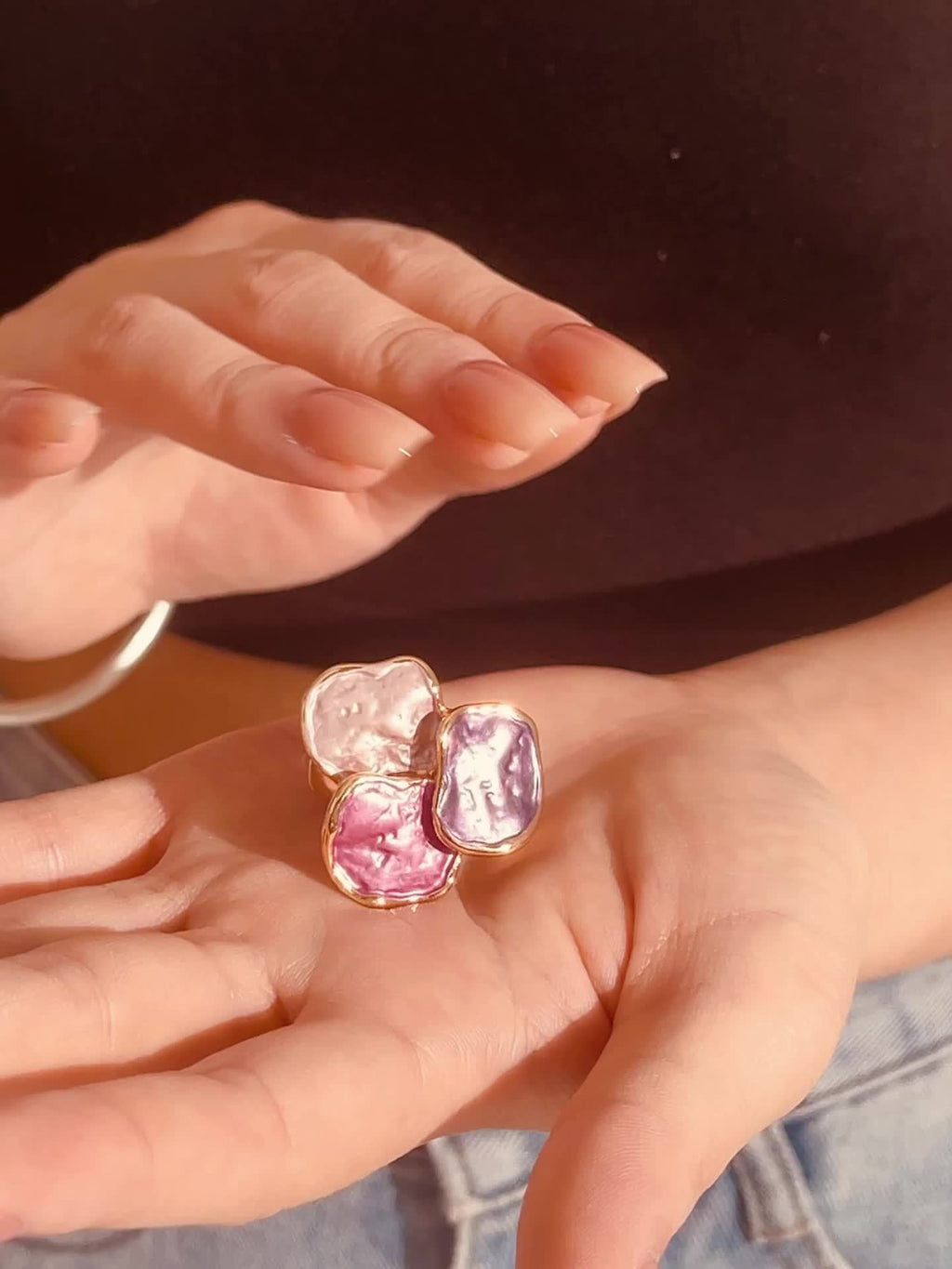 Bohemian Enamel Irregular Square Ring