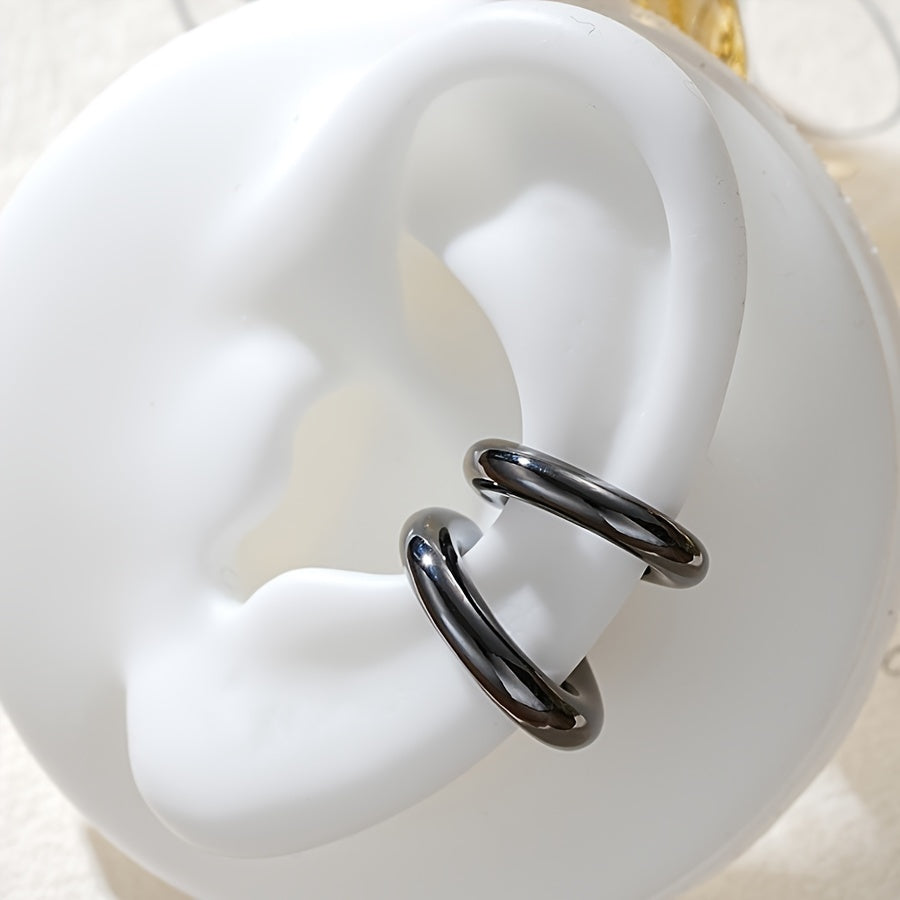Asymmetric Double-Circle Ear Clips