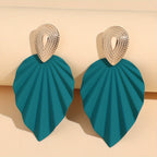 Vintage-Style Leaf Geometric Earrings