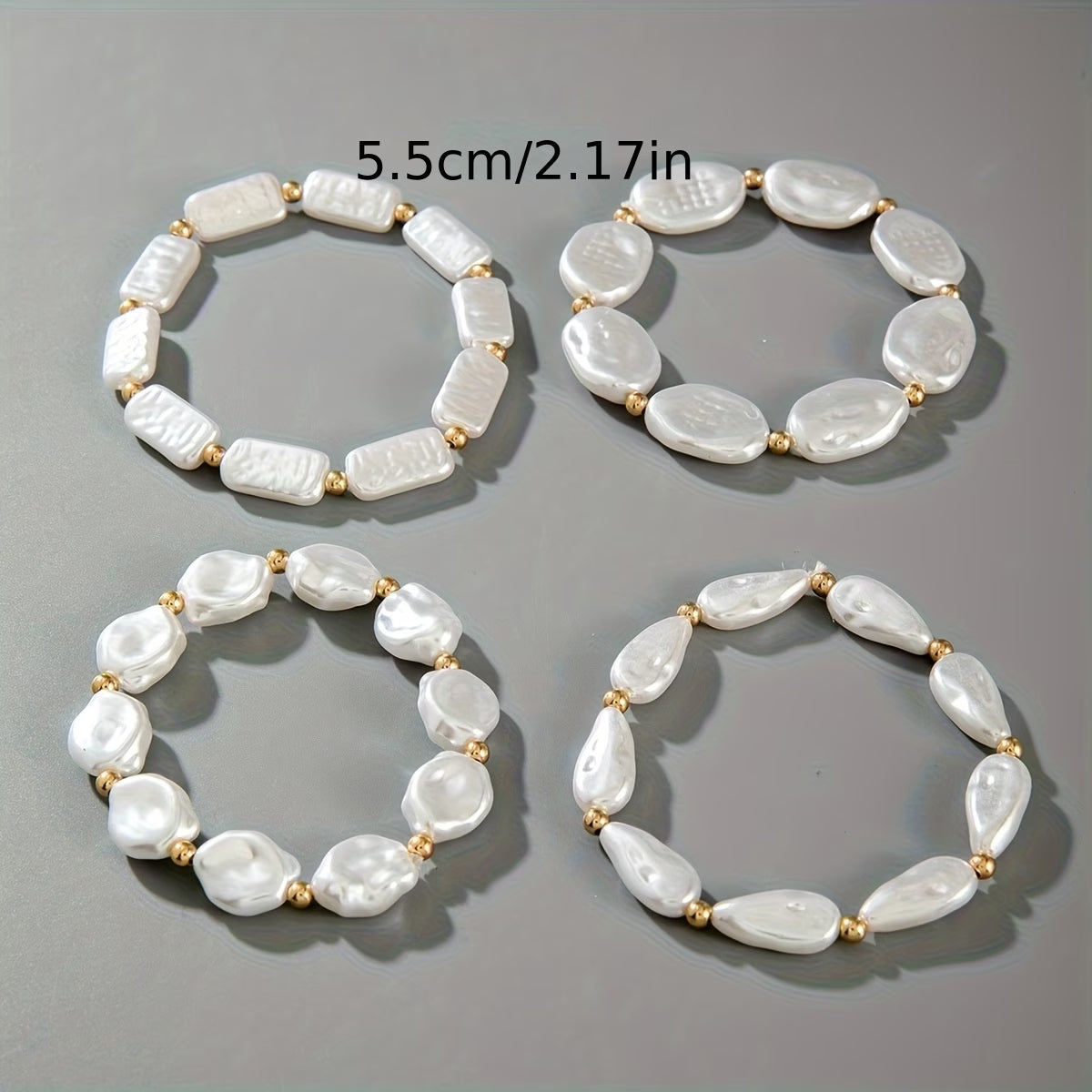 Pearl Statement Bracelet Set of Four