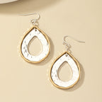 Two-Tone Artisan Teardrop Drop Earrings
