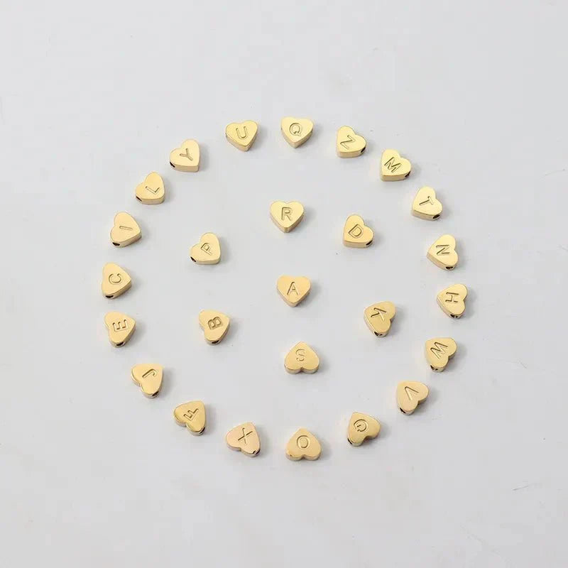 Adjustable Initial Letter Bracelet with Heart Detail