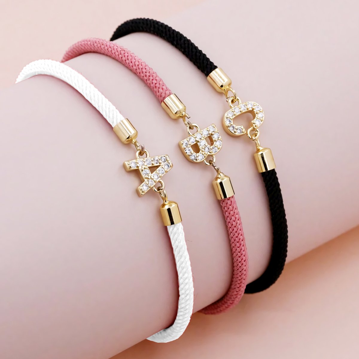 Adjustable Initial Letter Bracelet