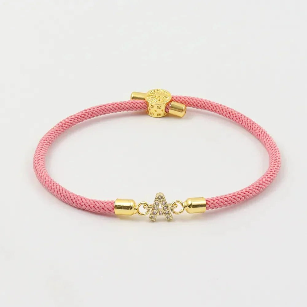 Adjustable Initial Letter Bracelet
