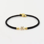 Dainty Initial Cord Bracelet with Pavé Charm