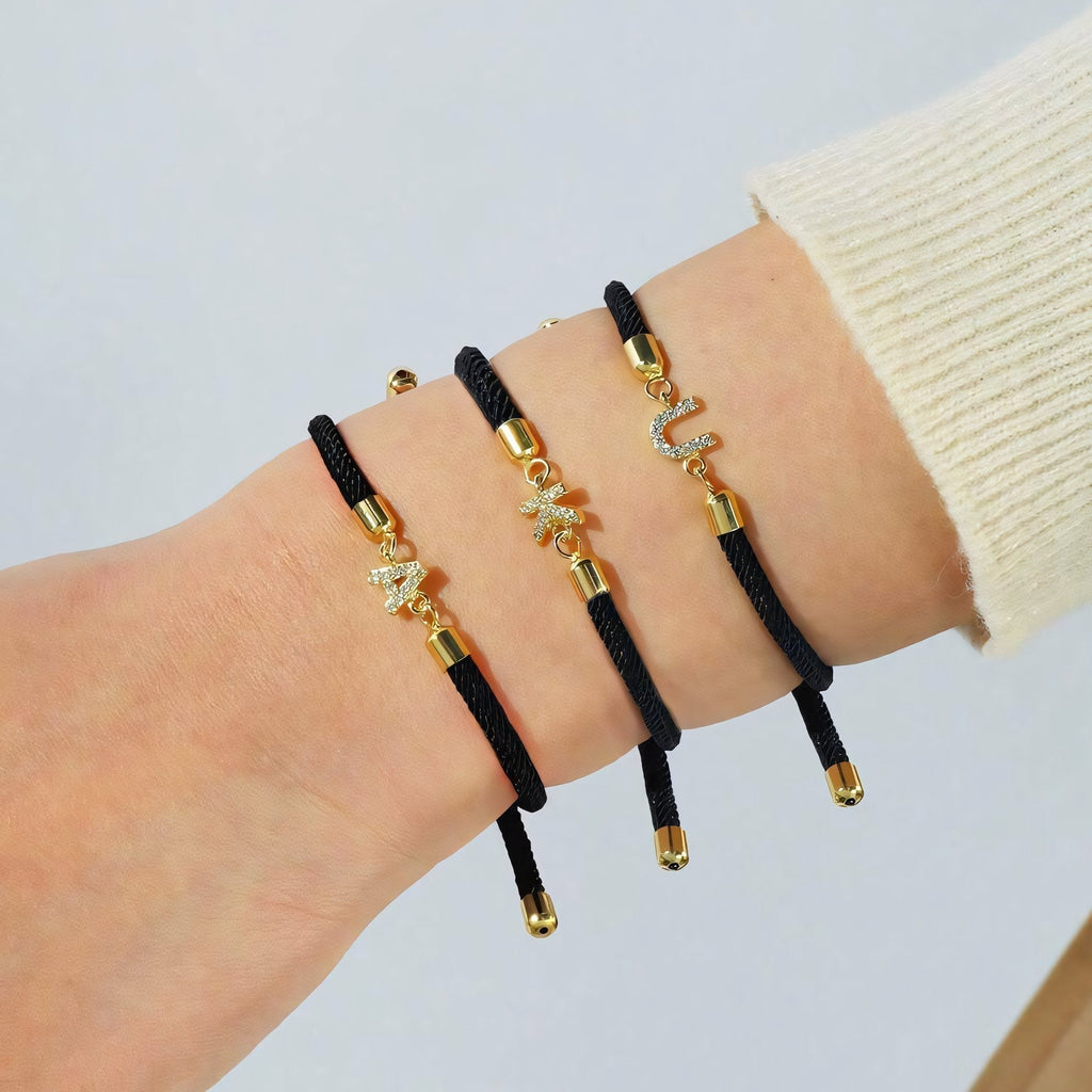 Adjustable Initial Letter Bracelet